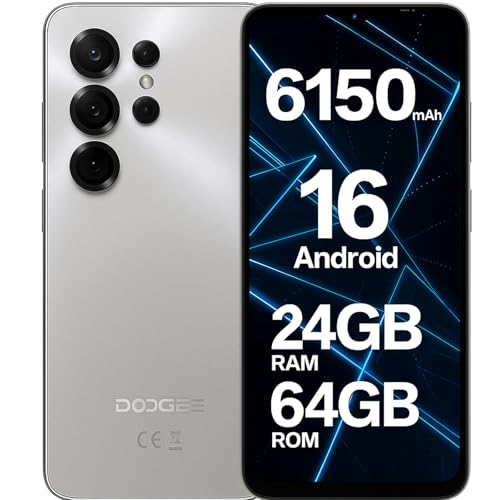 DOOGEE Note 56X Mobile Phones, Newest Android 16 Smartphone, 6150mAh, 6.56" HD+ 90Hz Display, 24GB+64GB/2TB Android Phone, 4G Dual SIM Free Mobile Phone, Face Unlock/3.5mm Headphone Jack/5G WiFi/OTG