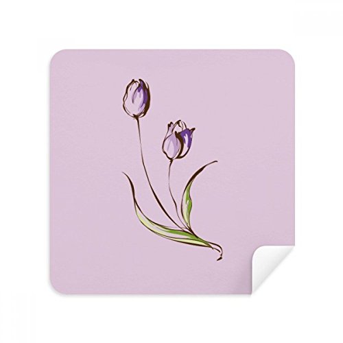 Chiffon de Nettoyage Tulipe Pourpre en Daim pour Écrans et Lunettes Lot de 2