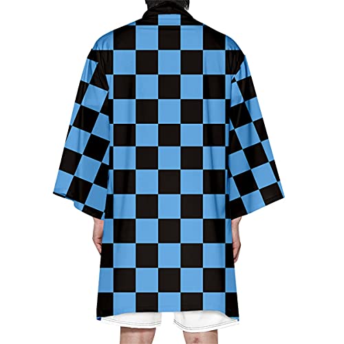 Image of Seidarise Men's Haori, Long Kimono Cardigan Jacket Japanese Style Flying Crane Seven Sleeves Open Front Coat