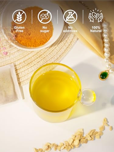 Image of TeeLux Turmeric Ginger Tea Bags, Spicy & Smooth Taste, Caffeine Free, 100ct | Natural Turmeric & Ginger Herbal Tea, Warming Spicy Notes, Sugar Free, Enjoy Hot or Iced