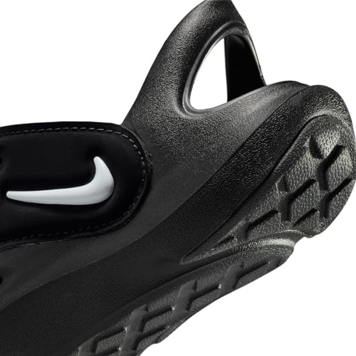 Nike Aqua Swoosh Little Kids' Sandals (FN0876-002, Black/Anthracite/White) Size 9