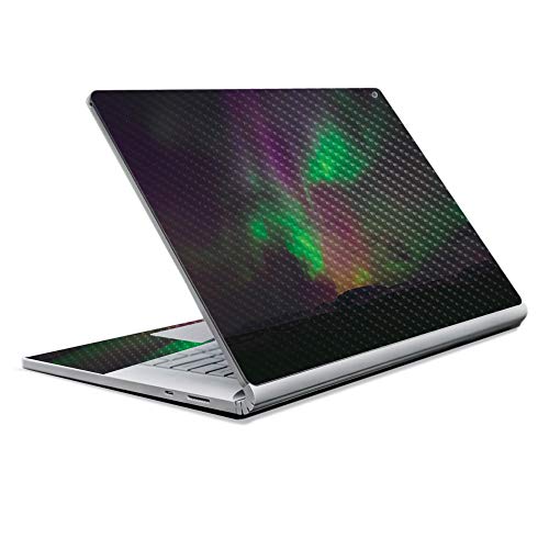 Image of MightySkins Carbon Fiber Skin for Microsoft Surface Book 2 13 inch (2017) - Aurora Borealis,Protective, Durable Textured Carbon Fiber Finish,Easy to Apply, Remove, and Change Styles,
