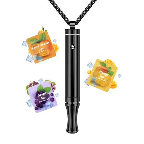 VITABONA Breathing Necklace for Anxiety Adults - Adjustable Air Outlet Breathe Necklaces with Natural Flavored - Breath Free Stress Relief Device with Flavor - Meditation Gifts for Women Men
