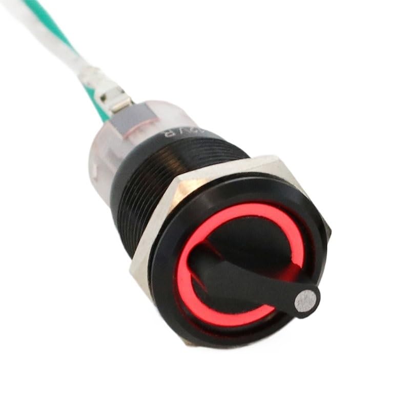 Sélecteur rotatif 19mm pour panneau de commande étanche 12V 24V en métal