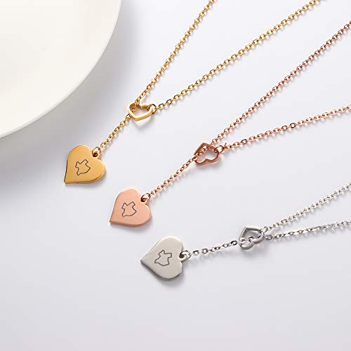 You're in My Heart America States Best Friend Long Distance Relationship Moving Gift Necklace Gold3