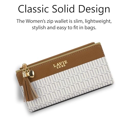 Image of Lavie Luxe Women's Mono Safain25 Bifold Zip Wallet |Gift For Ladies