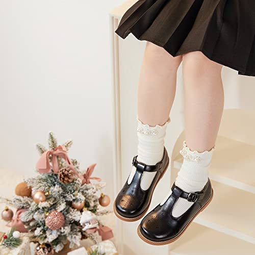 Image of Kiderence Toddler Girl Mary Jane School Uniform Dress Shoes Oxford Flats