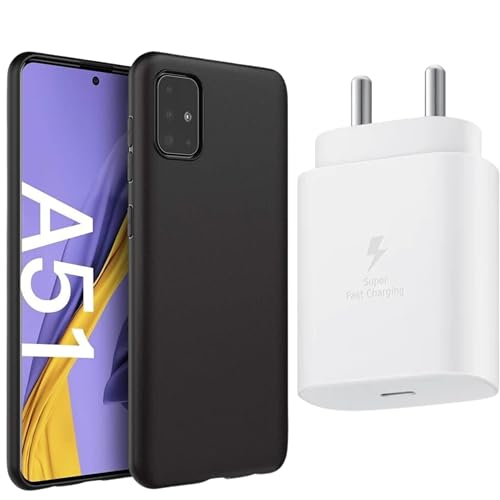 Image of 25w Charger | USB C Port | Fast Charging Speed | Compatible with Samsng Galaxy A52 M31 A71 A32 M21 A42 S20 FE & More | New Model Black