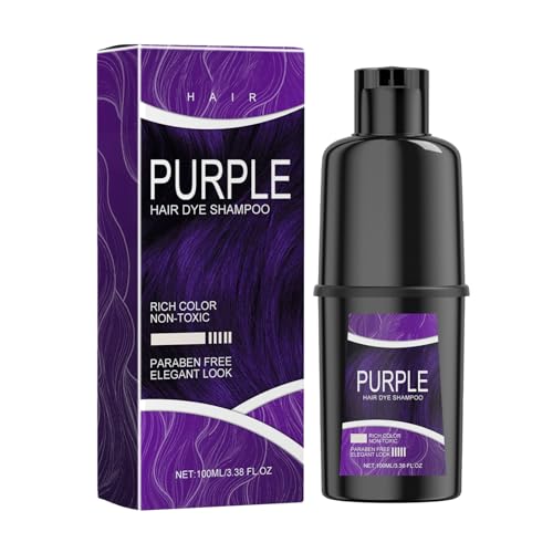 Pemarlis 100ml Champú para teñir las canas,Champú natural para teñir el cabello,Tinte para el cabello, Coloración del cabello, 3 en1 champú instantáneo para tinte de pelo, morado (5)