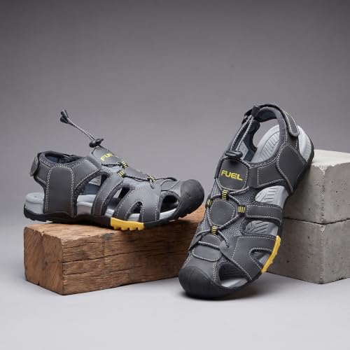 Image of FUEL Warrior Men's Fisherman Sandals - Comfortable, Breathable & Flexible Outdoor Sandals with Protective Toe, Anti-Skid Sole - Stylish Casual Beach & Sports Footwear