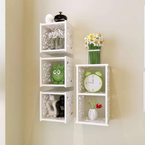Étagère de rangement murale blanche en PVC style simple - 3
