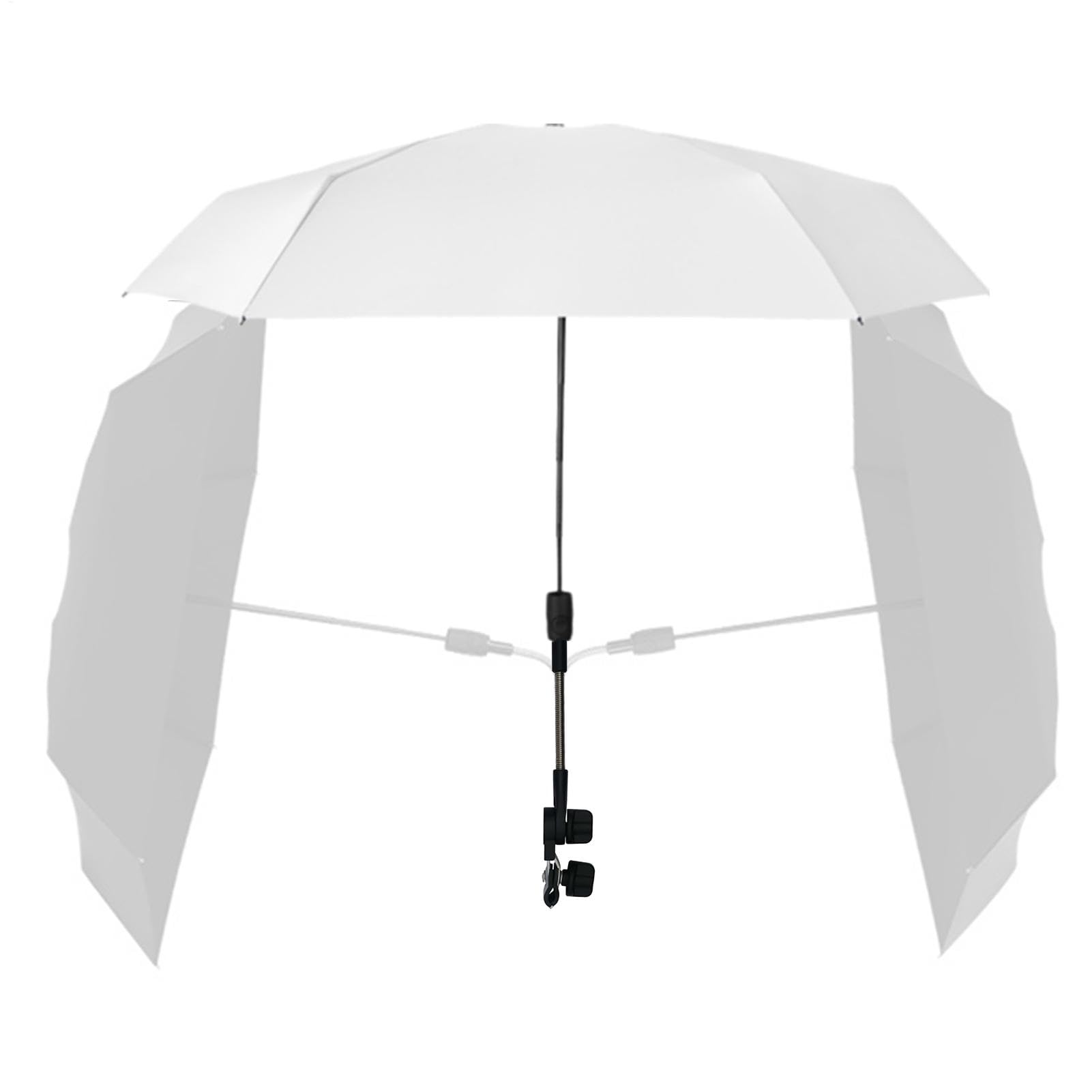 Ombrellone parasole per passeggino con morsetto, parasole per passeggino, UPF 50+, con clip per passeggino, carrozzina, sedia da spiaggia