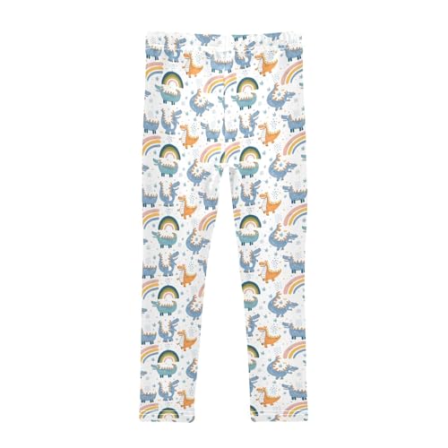 senya Girls Printed Leggings Yoga Pants Cute Dinosaur Clouds Pattern for Kids in 4t to 10 Years, 4T2