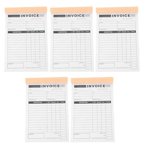 Carnet de reçus de factures à deux volets pour éviter les ratures sans support stable (5pcs)