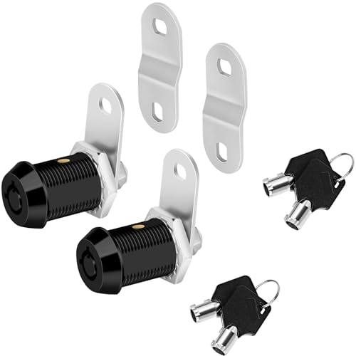 Image of Sissinda Black RV Storage Locks, Keyed Alike - 7 /8' Fits 9 /16' Max Door Thickness - 2Pack