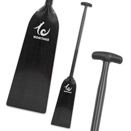 WONITAGO Dragon Boat - Pagaia leggera e resistente, in fibra di carbonio, approvata IDBF, 120 cm, colore nero
