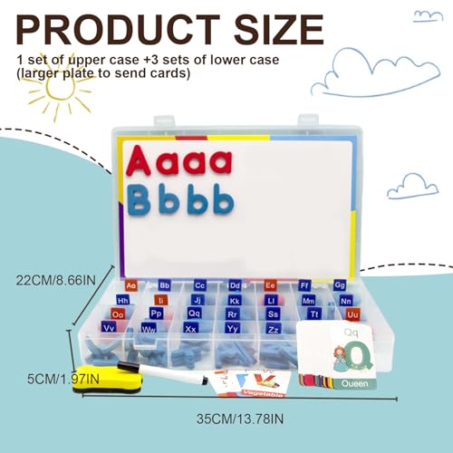 Kit de lettres magnétiques en mousse avec tableau double face et boîte - 4