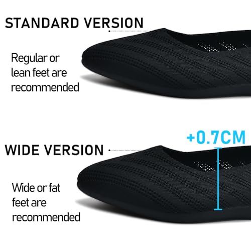 Image of Buyrew Women's Ballet Flats Pointed Toe Dress Shoes Mesh Slip On Loafers with Arch Support for Office and Casual
