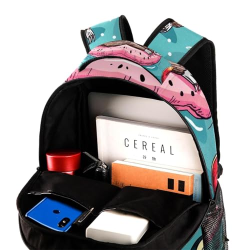 Sac à dos d'école multicolore avec porte-bouteille taille unique pour filles et garçons - 4