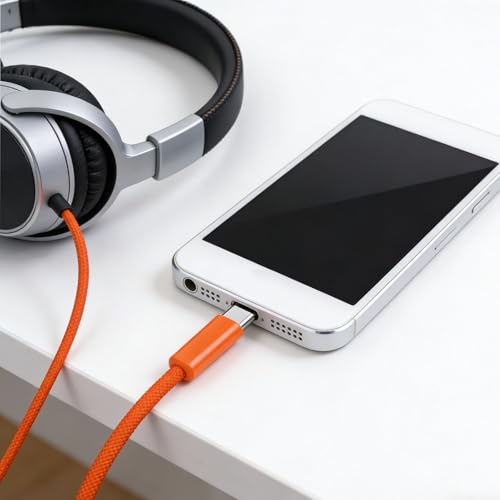 Cable adaptador USB C a Jack 3.5mm trenzado macho a macho miniatura 3
