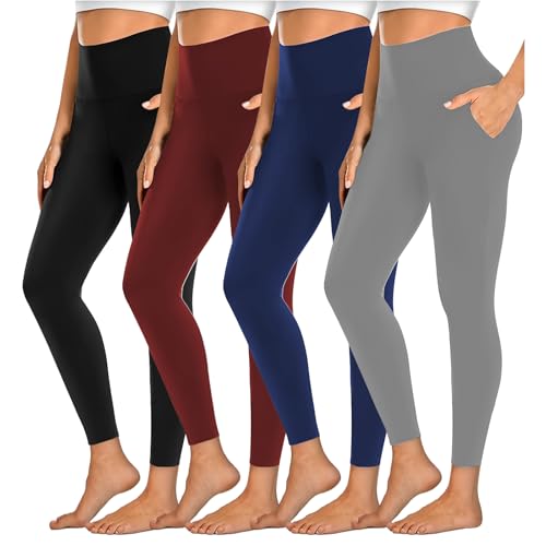 Dimore Leggings for Women with Pockets,Womens Workout Leggings High Waisted Yoga Pants for Tummy Control Gym