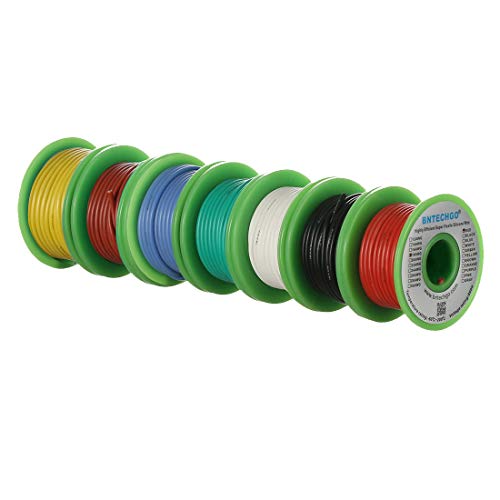 Image of BNTECHGO 18 Gauge Silicone Wire Kit 7 Color Each 50 ft Flexible 18 AWG Stranded Tinned Copper Wire