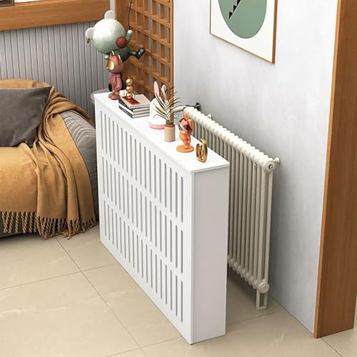 Cache radiateur blanc universel avec tablette de rangement