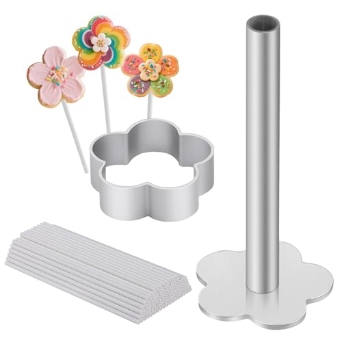 Cake Pop Mold Kit,Cake Pop Cutter, Pusher, 100pcs Cake Pop Sticks, Durable Cake Pop Maker for Cakepops, Lollipops, Chocolates, Candies & Cookies
