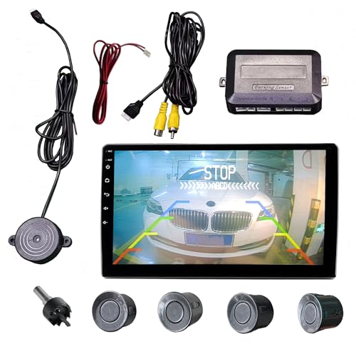 Image of Parking Sensor Kit Backup Sensor Kit Reverse Sensor for Pickup & Extended Vehicles - 4 x 2.3m Sensors + 4 x 4.5m Extension Cables, 24V Compatible (Voltage Reducer Sold Separately) Chrome