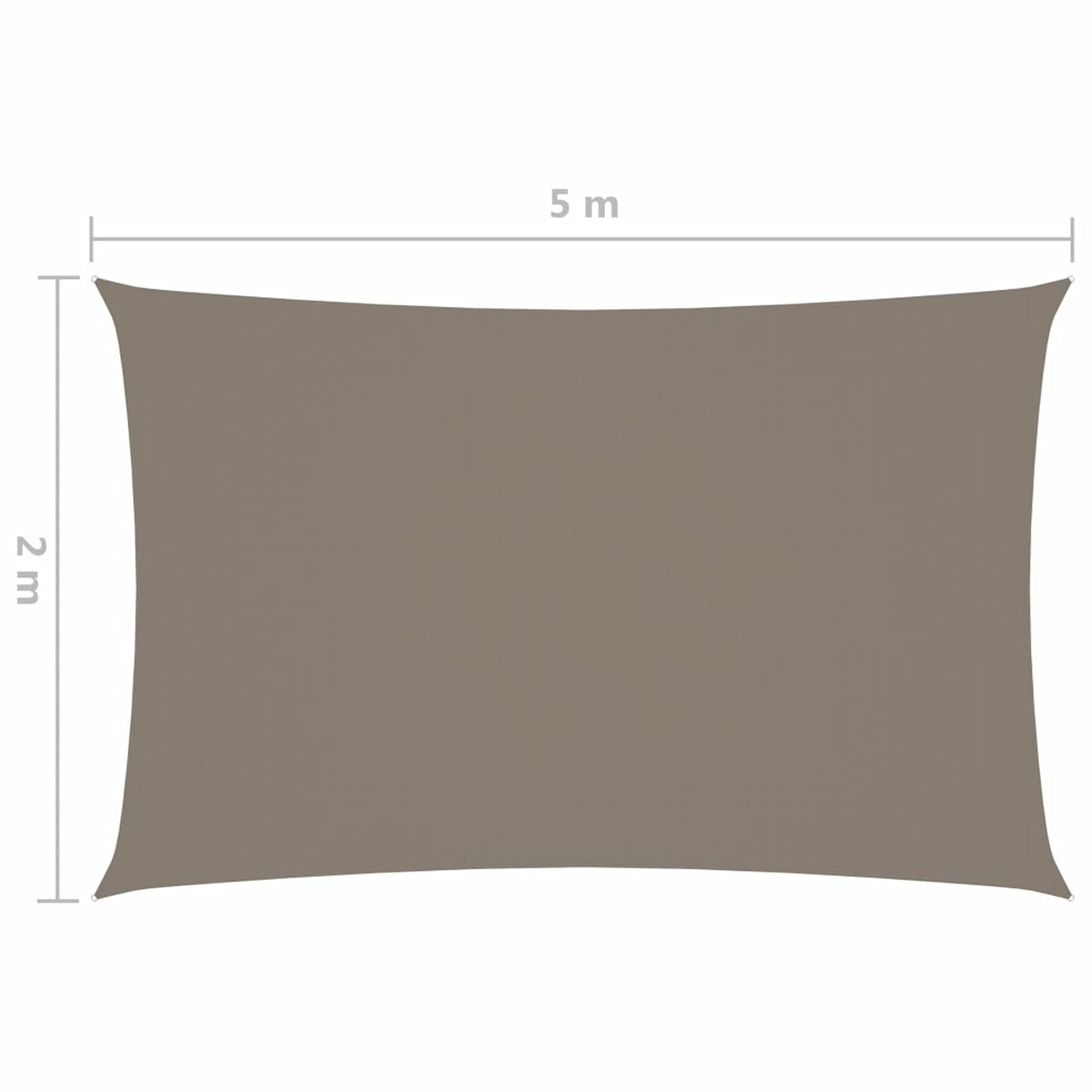 Homgoday Żagiel prostokątna tkanina Oxford szara taupe 2x5m żagiel przeciwsłoneczny wodoodporny i ochrona przed słońcem, ochrona przed promieniowaniem UV na taras, ogród, balkon, kwadrat