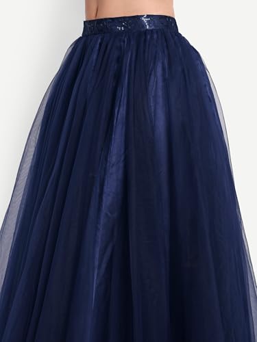 Image of TILISM Women's and Girls Solid Satin Long Skirt