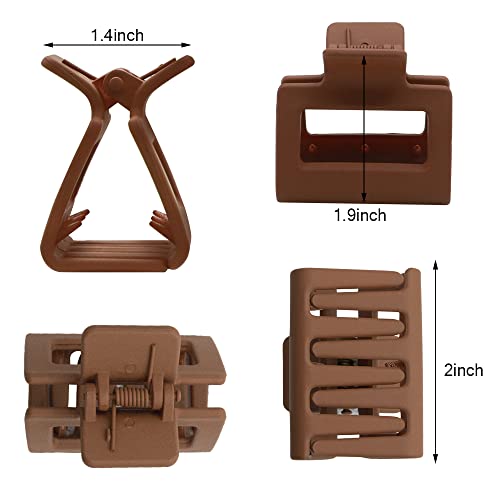 Bmobuo 4Pcs Hair Clips Hair Claw Clips 2" Matte Hair Clips For Thick Hair Neutral Color Square Hair Clips Claw Clips For Thick Hair Small Hair Clips For Women Banana Clips Hair Hair Accessories For Women #TOP6