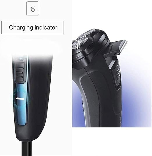 Elektrischer Rasierer für Männer Rasierer für Männer Rotationsrasierer Rasierer Nass und Trocken mit Pop-Up Trimmer IPX7 Wasserdicht USB Wiederaufladbar