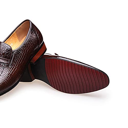 Men's Formal Shoes,Banquet Wedding Prom Dress Shoes British Work OfficeBusiness Leather Shoes,Brown- 40/UK 7/US 7.54