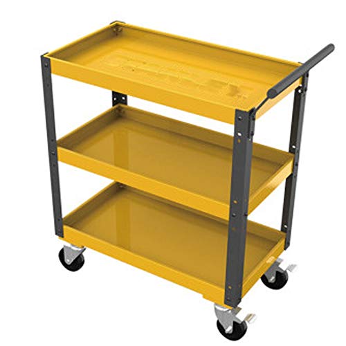 Tool Cart Three-tier Tool Cart Tin Cabinet Tool With Drawer Multifunctional Auto Repair Tool Trolley Workbench Workshop (Color : Yellow, Size : 68x37x42cm)