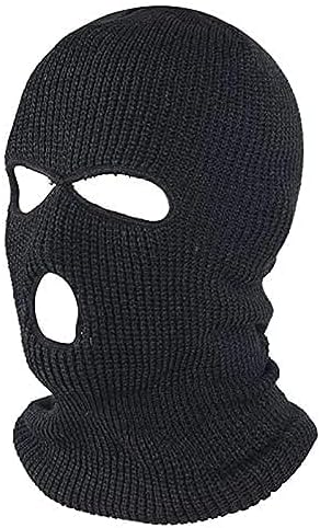 3 Hole Winter Knitted Mask, Outdoor Sports Full Face Cover Ski Mask Warm Knit Balaclava for Adult