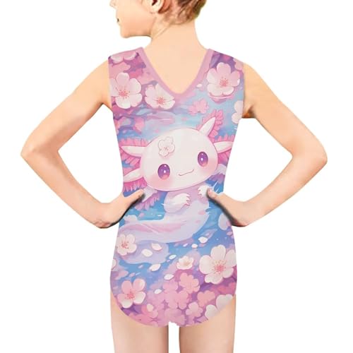 Image of Girls Cartoon Pattern One-Piece Swimsuits Sport Racer Swimwear Beach Bathing Suit, Size 5-14