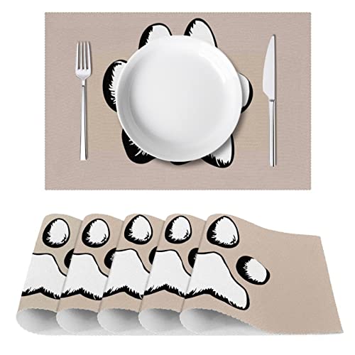 Set de table en forme de patte de chien antidérapant résistant chaleur x6 - 3