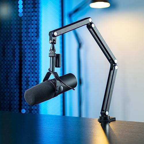 Fulaim Boom Mic Arm, 360° Rotatable, Adjustable & Foldable Desk Microphone Arm Stand, Sturdy Aluminum Alloy Mic Arm For Podcast, Video, Gaming, Meeting, Radio, Studio #TOP1