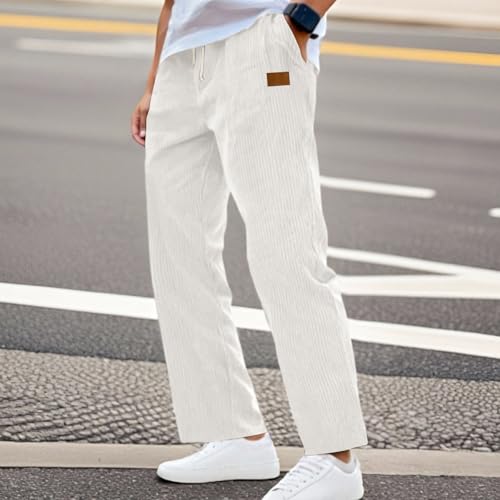 Oversized Corduroy Pants Men Classic Loose Striaght Leg Pants with Pockets Baggy Drawstring Waist Mokaloha Pant2