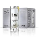 Hard Ketones Pina Colada Seltzer | Alcohol Alternative with 4.5% Ketohol | 12 Pack, 12 Oz Cans