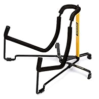 Portable acoustic guitar mini stand Folds down flat for easy carrying and packing Specially formulated foam on all possible contact points for excellent protection Sturdy steel construction Measures 11.8 by 9.6 inches when folded