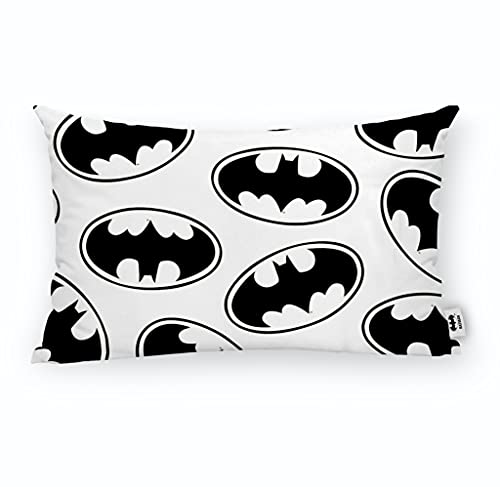 BELUM | Housse de Coussin Batman | Housse de Coussin Tissu Half Panama 100 % Coton Bio | Housse de Coussin Fermeture à glissière Invisible | Taille 30 x 50 cm Cover