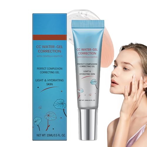 CC Cream Red Correct | 15 ml contra el enrojecimiento crema con asiática, corrector de cobertura completa con efecto calmante, crema correctora de color para una textura natural uniforme y no grasa