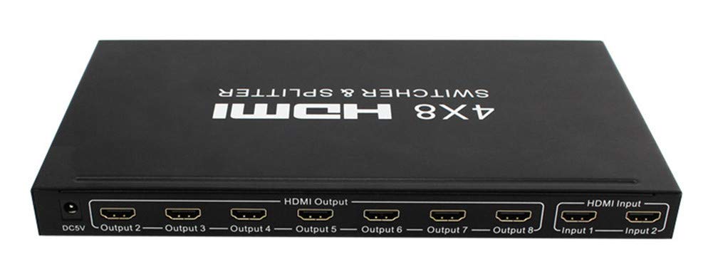 HDMI Switch 4x8 con telecomando HDMI Switcher Splitter Converter Adapter Supporto 4K * 2K 3D 1080P Alta qualità