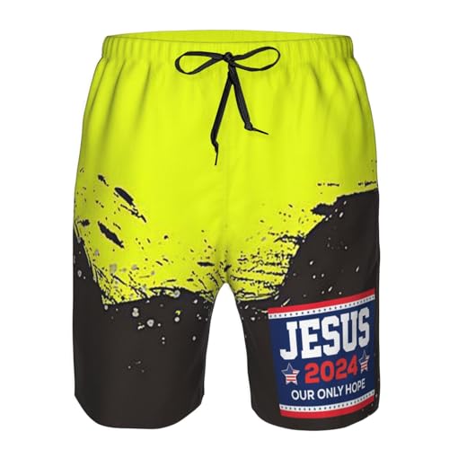 Jesus 2024 Our Only Hope Mens Swim Trunks Board Shorts Quick Dry Swim Shorts Summer Swimsuit Beach Shorts with Pockets2