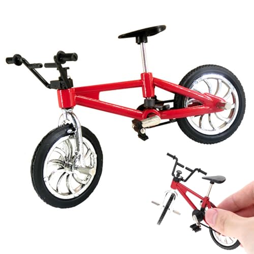 Comebachome Mini BMX Bike 4.1x2.8'' Realistica bici da dito in lega con dettagli autentici Giocattolo in miniatura da collezione per case delle bambole e oggetti fotografici, decorazioni