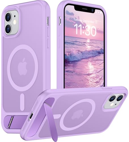 Image of Magnetic Compatible with iPhone 11 Phone Case, [Built-in Invisible Kickstand][Compatible with MagSafe] [Military Grade Shockproof] Slim Translucent Matte Phone Case for iPhone 11 6.1 inch