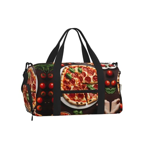 Bolsa de equipaje de pizza para ir al gimnasio o salir de escapada el fin de semana