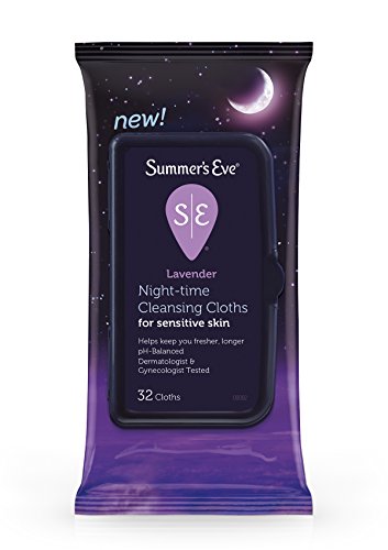 Summers Eve Night Time Lavender Cleansing Cloth Sensitive Skin 32ct